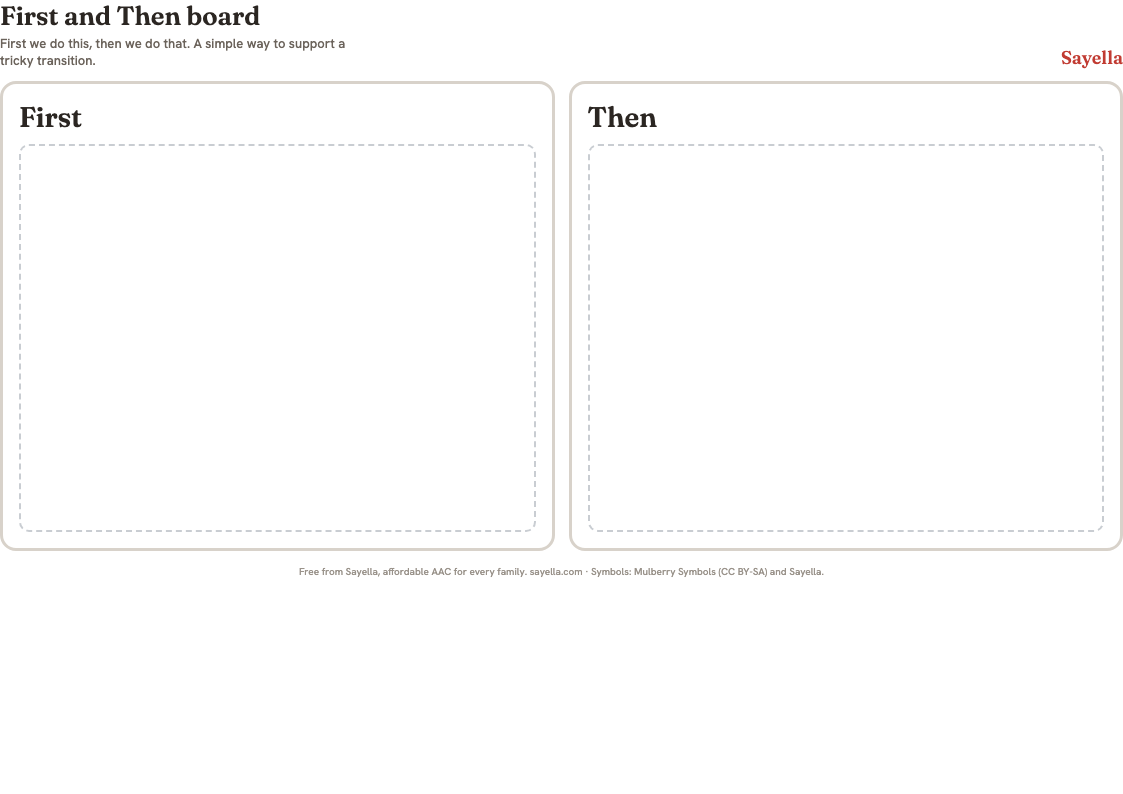 Preview of the First and Then board printable